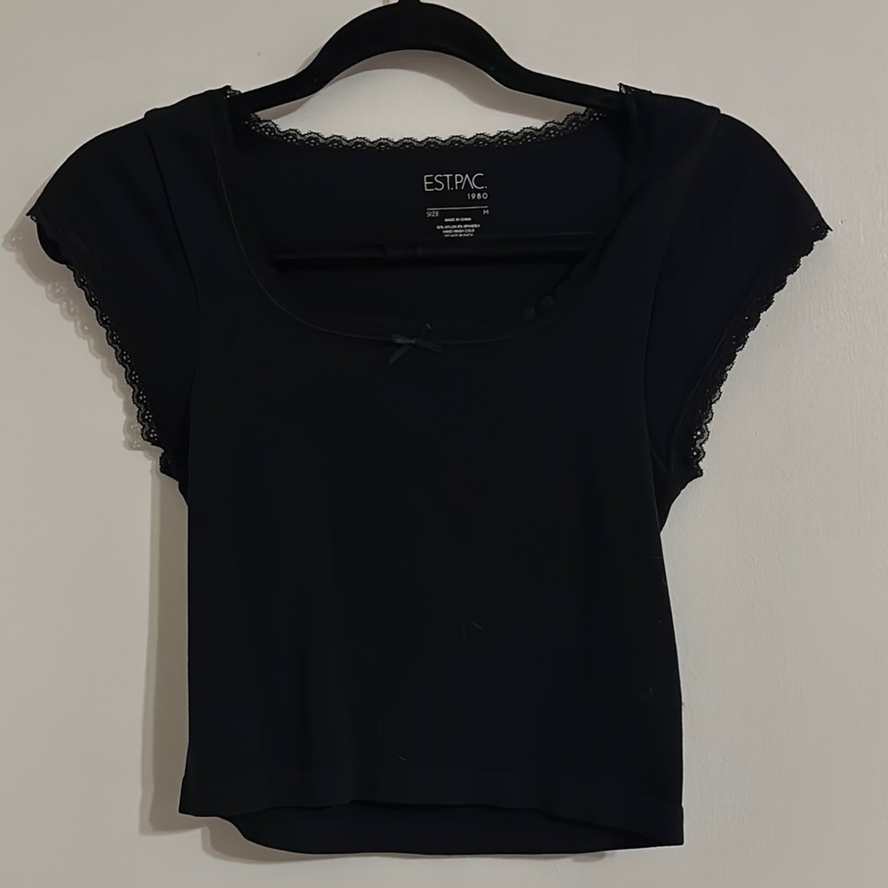 PacSun Black Lace Trim Top